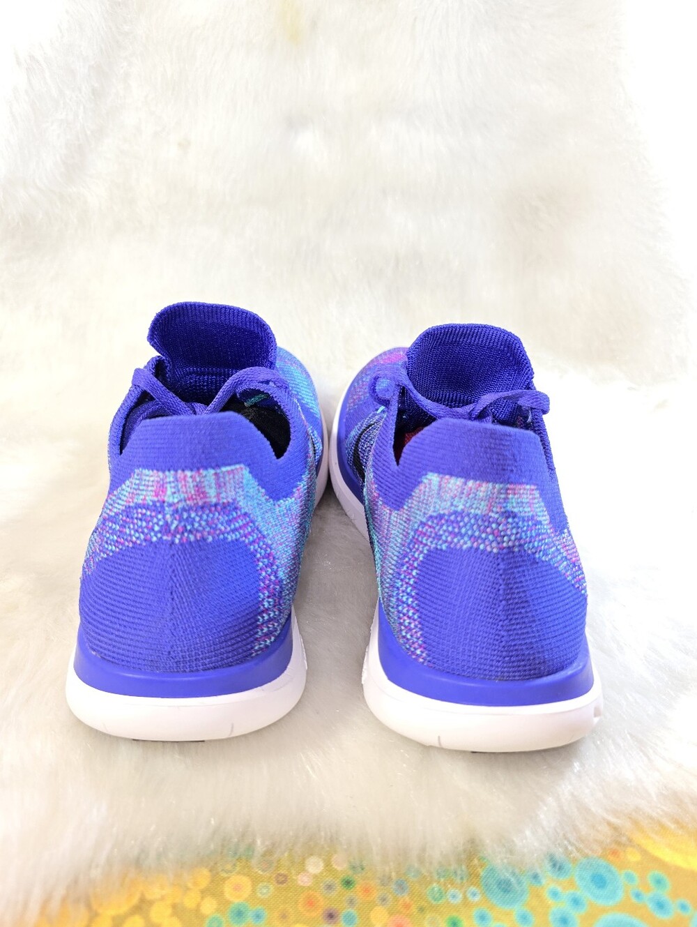 Nike Free 4.0 Flyknit Women's Purple/Aqua Running Shoes - Picture 5 of 11
